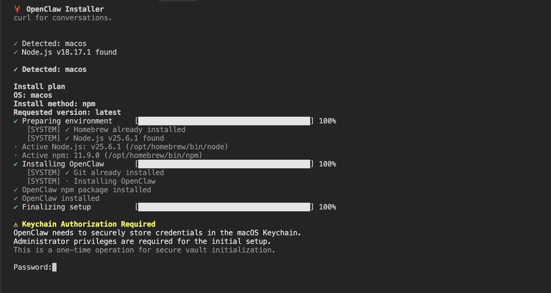 Πρόγραμμα εγκατάστασης OpenClaw (Πηγή - JFrog)